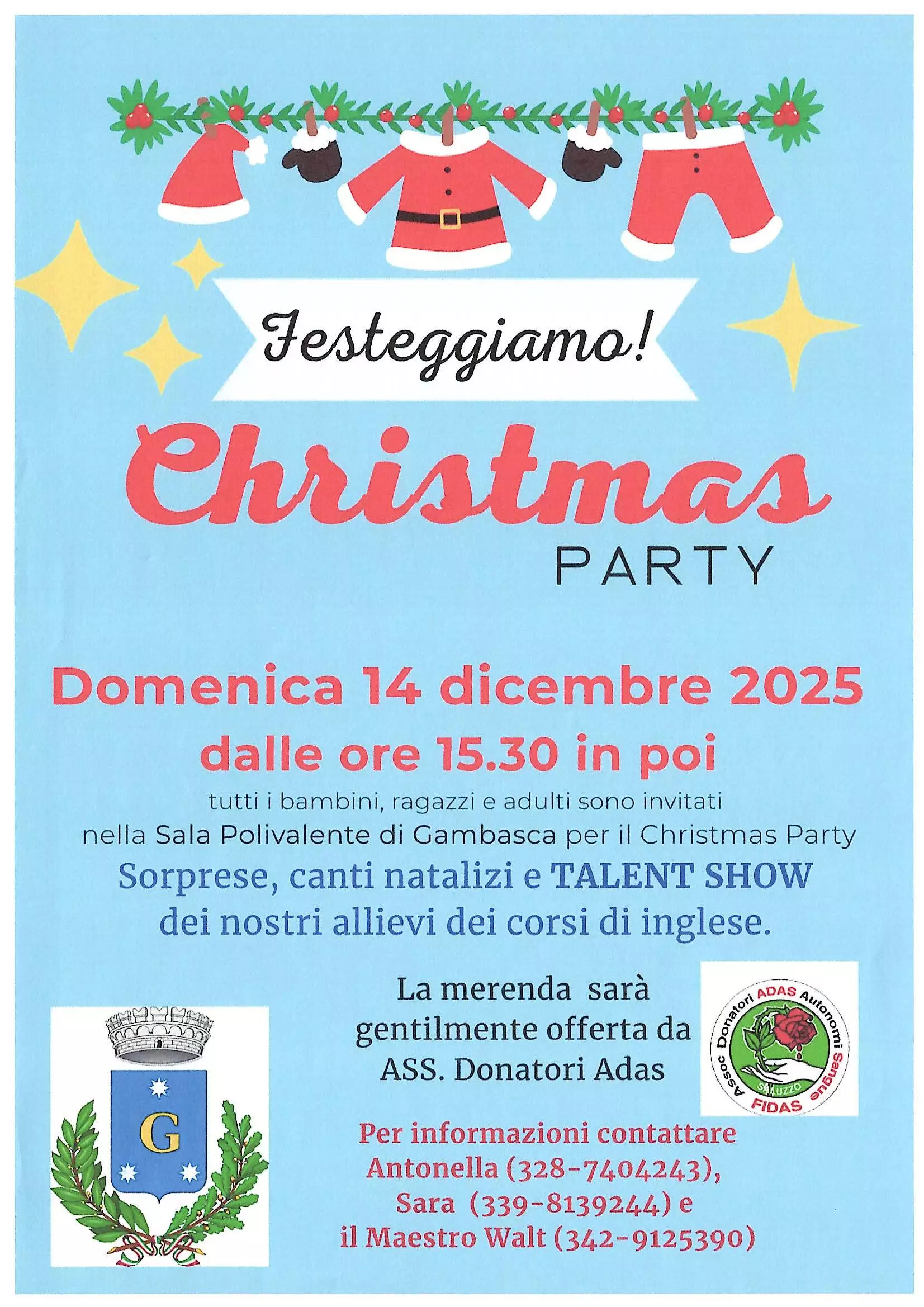 Festa christmas party domenica 14 dicembre 2025